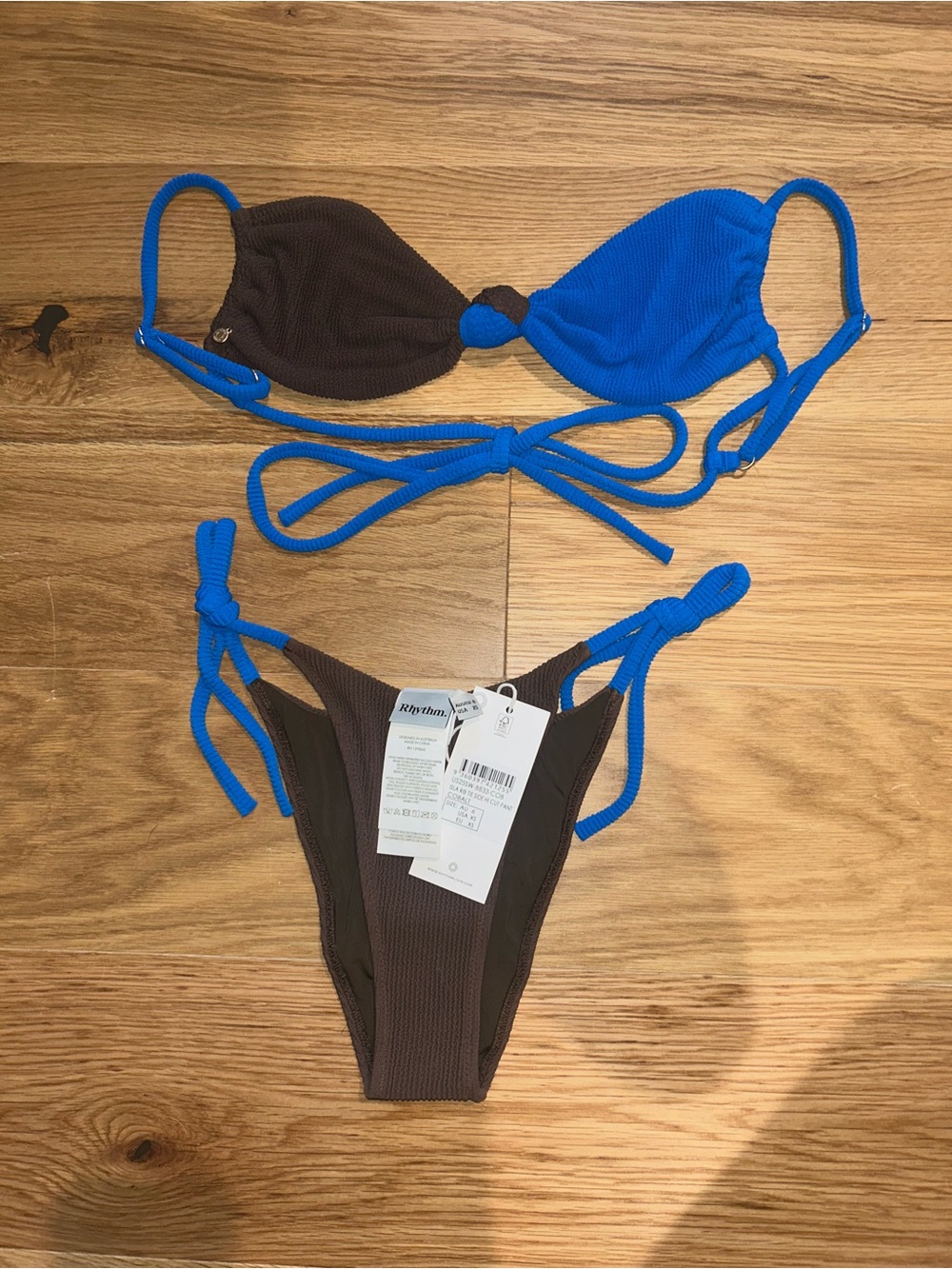 Rhythm Electric Blue & Chocolate Brown Bikini Set